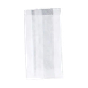 A plain white paper bag standing upright on a white background.