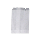 A plain white paper bag standing upright on a white background.