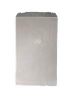 A plain white foil lined paper bag shown upright on a white background.