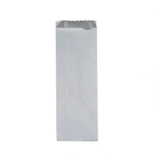 A single long, narrow white rectangular item with a slightly textured surface and a small metallic silver band at the top, shown on a plain white background.