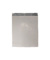 A plain white foil lined paper bag shown against a white background.