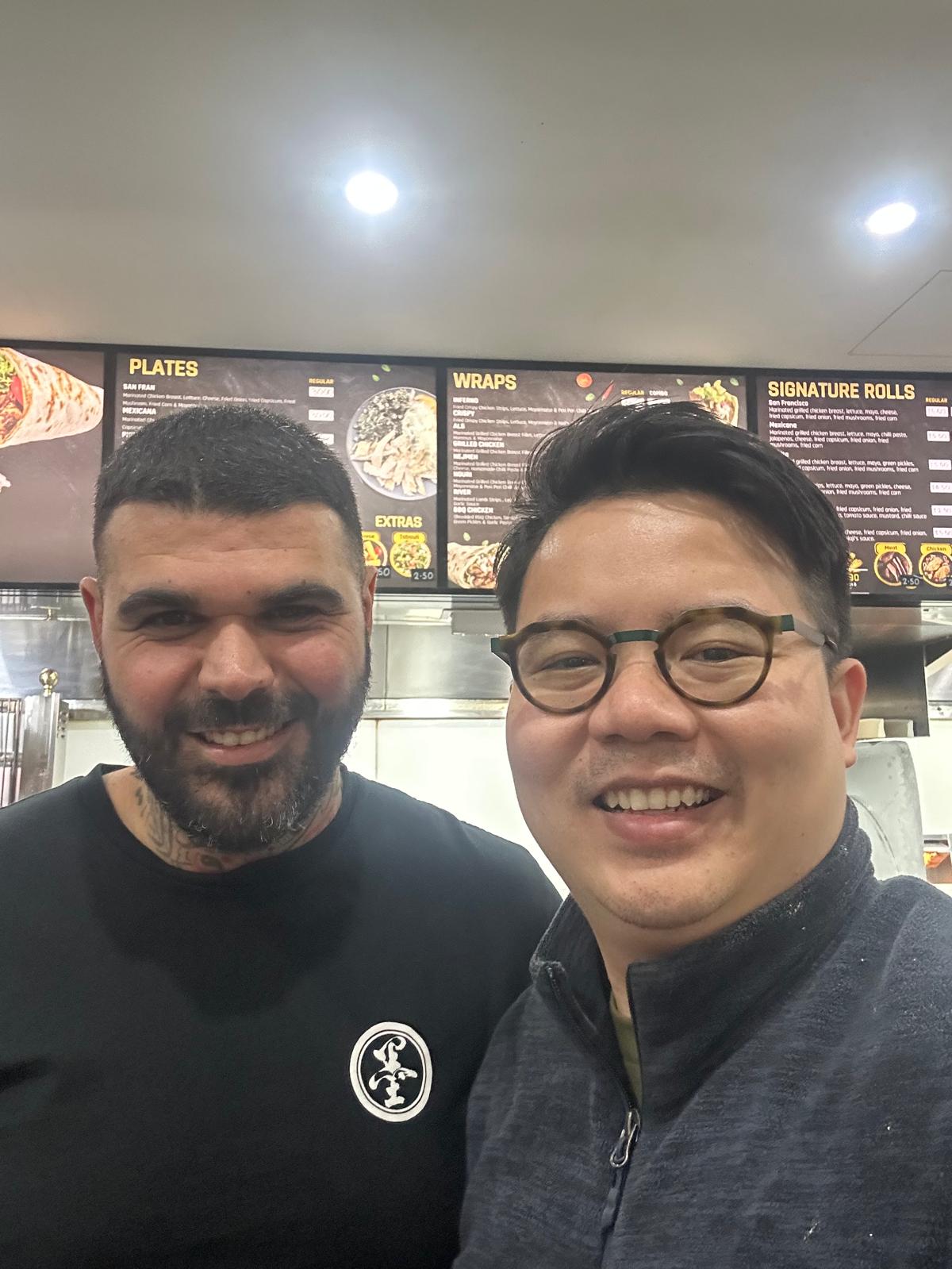 Ali from Naji Kebab with Andrew from CPS