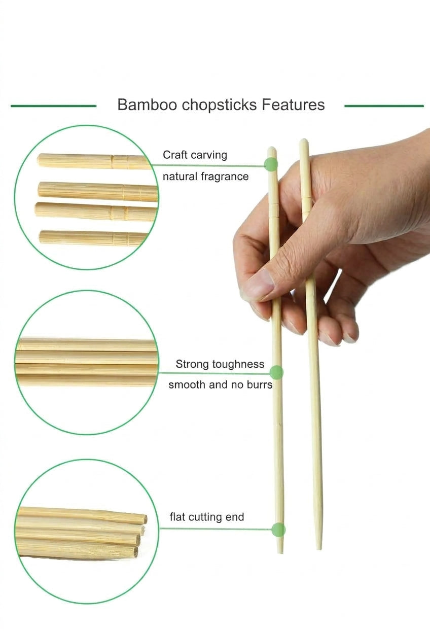 Premium Disposable Bamboo Chopsticks | Burr-Free Smooth Finish [cite ...